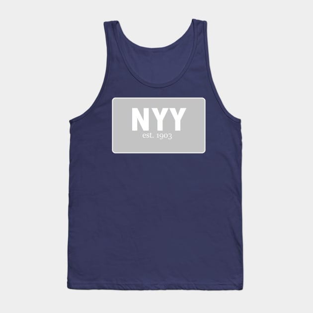 Clean, Classic New York Yankees Design Tank Top by Bleeding Yankee Blue